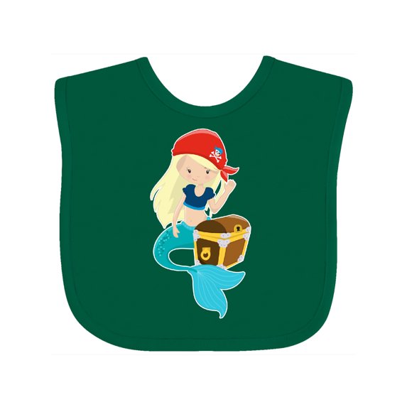 Inktastic Mermaid Pirate Boys or Girls Baby Bib