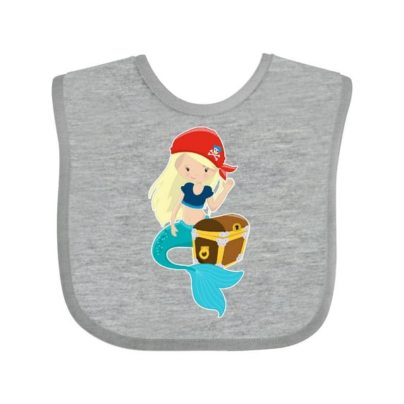 Inktastic Mermaid Pirate Boys or Girls Baby Bib