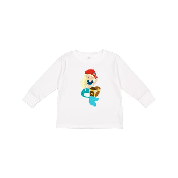 Inktastic Mermaid Pirate Boys or Girls Long Sleeve Toddler T-Shirt