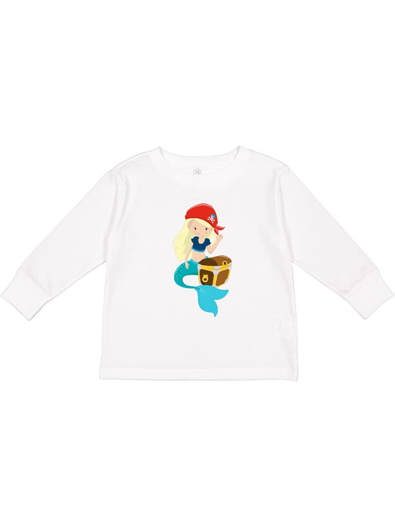 Mermaid Pirate Boys or Girls Long Sleeve Toddler T-Shirt