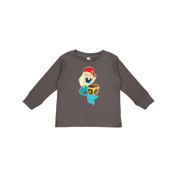 Inktastic Mermaid Pirate Boys or Girls Long Sleeve Toddler T-Shirt