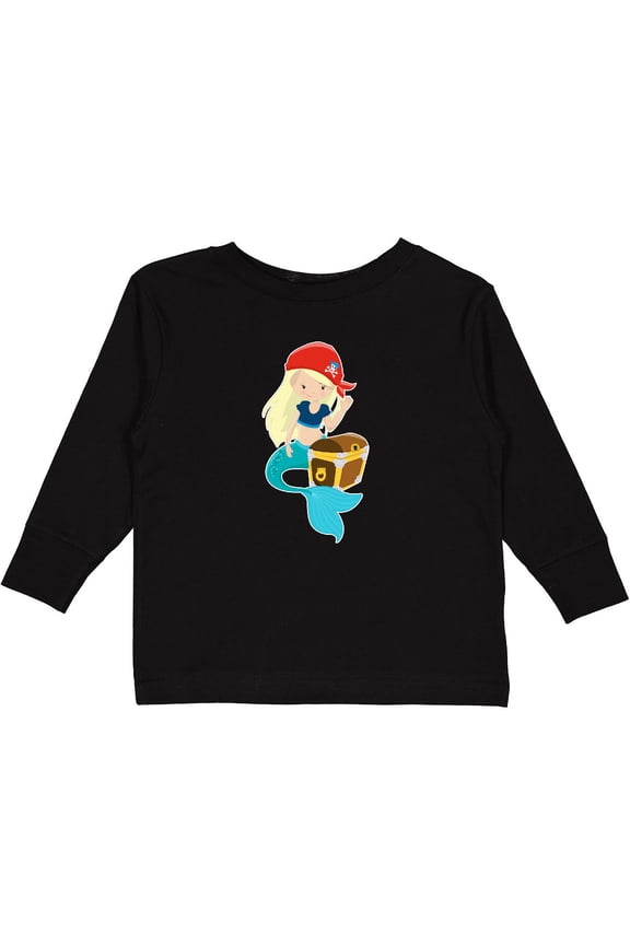 Mermaid Pirate Boys or Girls Long Sleeve Toddler T-Shirt