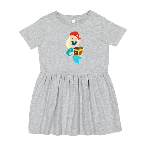 Inktastic Mermaid Pirate Girls Toddler Dress
