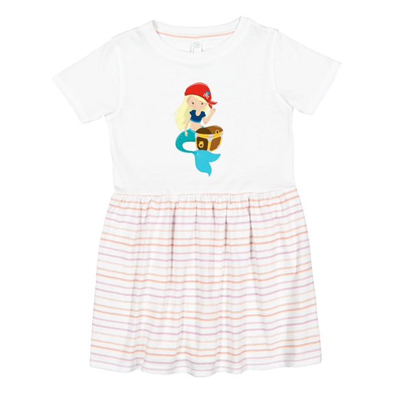 Inktastic Mermaid Pirate Girls Toddler Dress