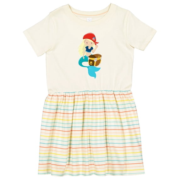 Inktastic Mermaid Pirate Girls Toddler Dress