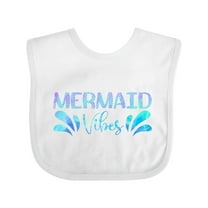 Inktastic Mermaid Vibes Text in Blues Boys or Girls Baby Bib