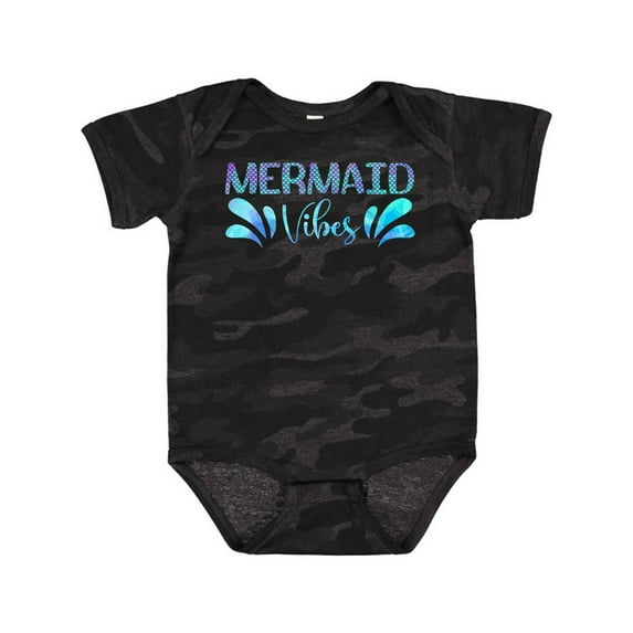 Inktastic Mermaid Vibes Text in Blues Boys or Girls Baby Bodysuit
