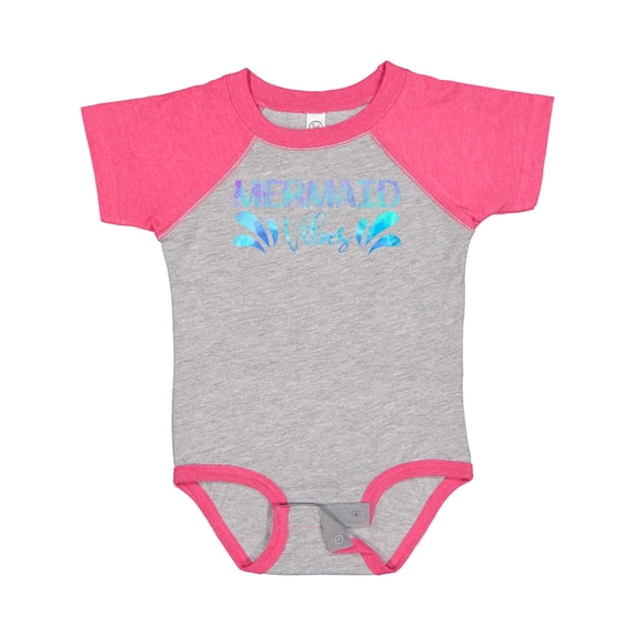 Inktastic Mermaid Vibes Text in Blues Boys or Girls Baby Bodysuit