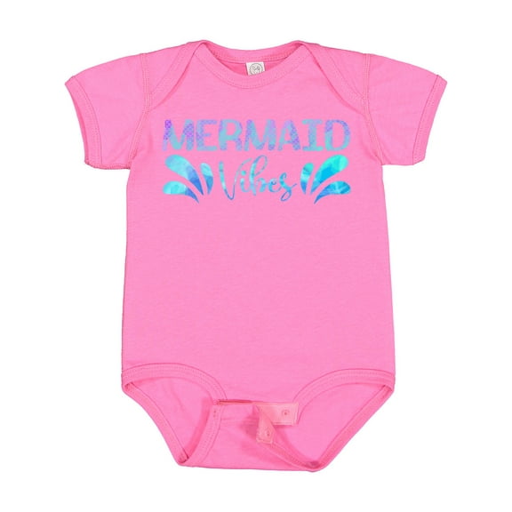 Inktastic Mermaid Vibes Text in Blues Boys or Girls Baby Bodysuit