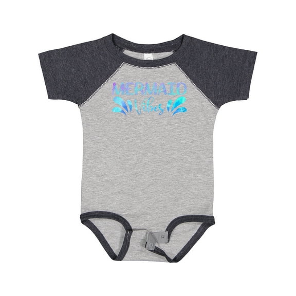 Inktastic Mermaid Vibes Text in Blues Boys or Girls Baby Bodysuit