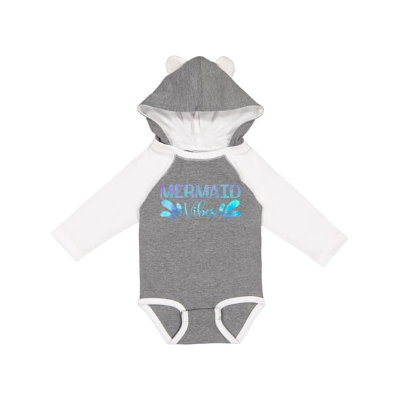 Inktastic Mermaid Vibes Text in Blues Boys or Girls Long Sleeve Baby Bodysuit