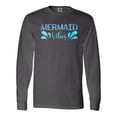 thumbnail image 1 of Inktastic Mermaid Vibes Text in Blues Long Sleeve T-Shirt, 1 of 5