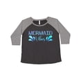 thumbnail image 1 of Inktastic Mermaid Vibes Text in Blues Women's Plus Size T-Shirt, 1 of 5