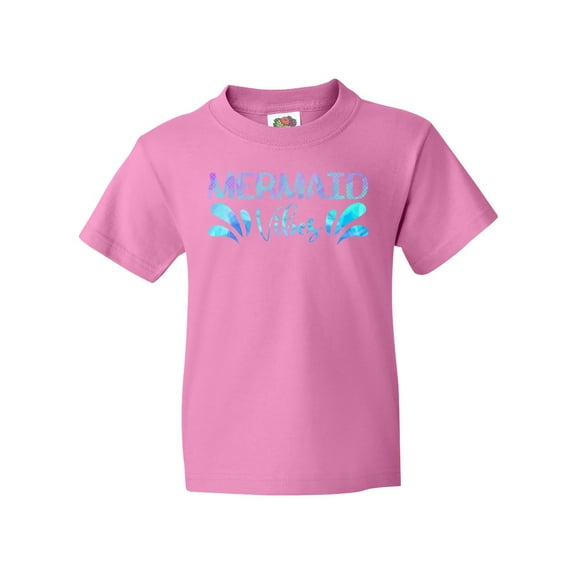 Inktastic Mermaid Vibes Text in Blues Youth T-Shirt