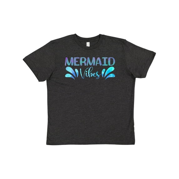 Inktastic Mermaid Vibes Text in Blues Youth T-Shirt