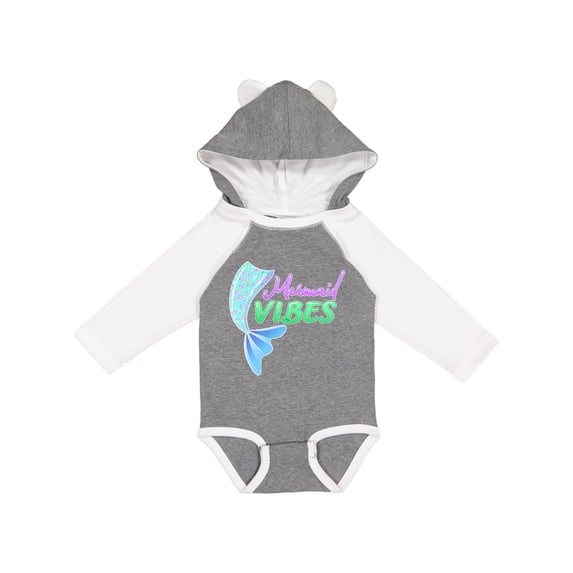 Inktastic Mermaid Vibes- mermaid tail Girls Long Sleeve Baby Bodysuit