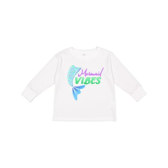 Inktastic Mermaid Vibes- mermaid tail Girls Long Sleeve Toddler T-Shirt