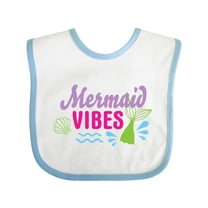 Inktastic Mermaid Vibes with Tail and Seashell Girls Baby Bib