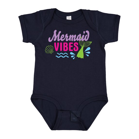 Inktastic Mermaid Vibes with Tail and Seashell Girls Baby Bodysuit