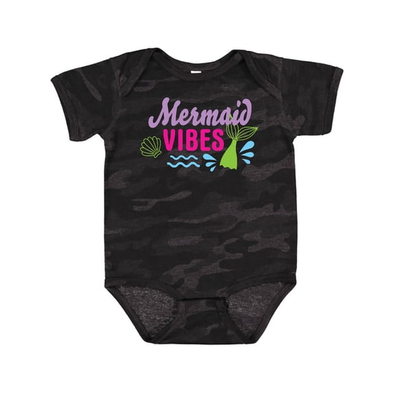 Inktastic Mermaid Vibes with Tail and Seashell Girls Baby Bodysuit