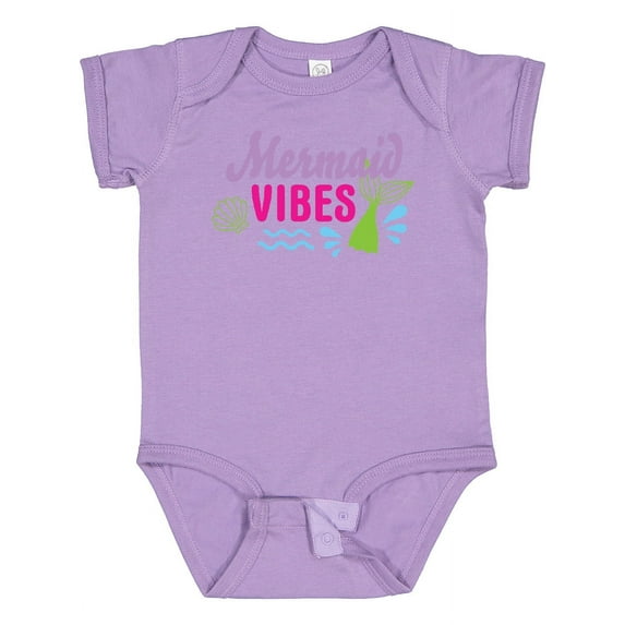 Inktastic Mermaid Vibes with Tail and Seashell Girls Baby Bodysuit