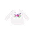 thumbnail image 1 of Inktastic Mermaid Vibes with Tail and Seashell Girls Long Sleeve Toddler T-Shirt, 1 of 5