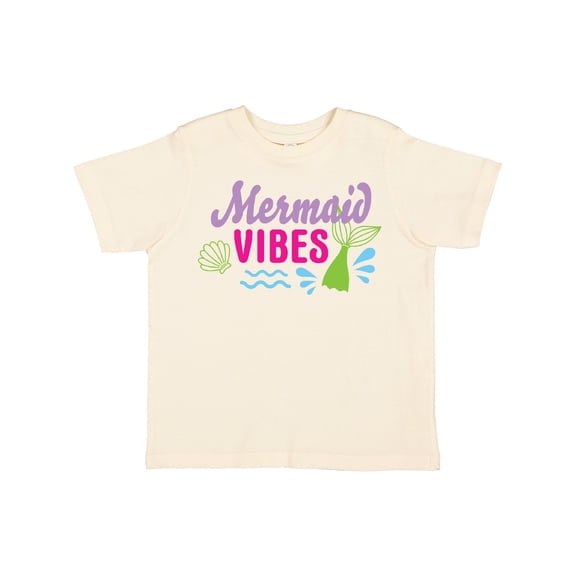 Inktastic Mermaid Vibes with Tail and Seashell Girls Toddler T-Shirt
