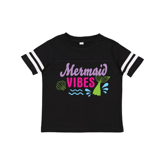 Inktastic Mermaid Vibes with Tail and Seashell Girls Toddler T-Shirt