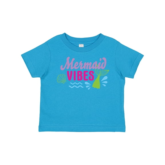 Inktastic Mermaid Vibes with Tail and Seashell Girls Toddler T-Shirt