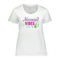 thumbnail image 1 of Inktastic Mermaid Vibes with Tail and Seashell Women's Plus Size T-Shirt, 1 of 5