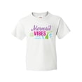 thumbnail image 1 of Inktastic Mermaid Vibes with Tail and Seashell Youth T-Shirt, 1 of 5
