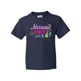 thumbnail image 1 of Inktastic Mermaid Vibes with Tail and Seashell Youth T-Shirt, 1 of 5