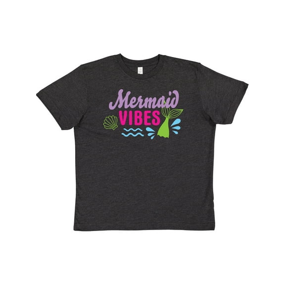 Inktastic Mermaid Vibes with Tail and Seashell Youth T-Shirt