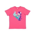 thumbnail image 1 of Inktastic Mermaid and Dolphin, Mermaid with Purple Hair Youth T-Shirt, 1 of 5