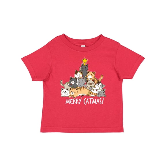 Inktastic Merry Catmas with Cat Tree and Yellow Star Boys or Girls Baby T-Shirt