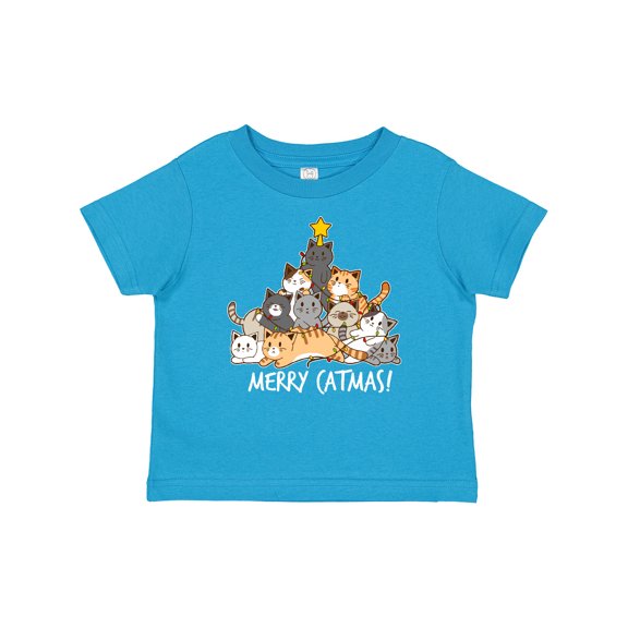 Inktastic Merry Catmas with Cat Tree and Yellow Star Boys or Girls Baby T-Shirt