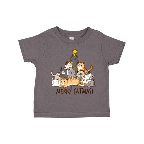 Inktastic Merry Catmas with Cat Tree and Yellow Star Boys or Girls Toddler T-Shirt