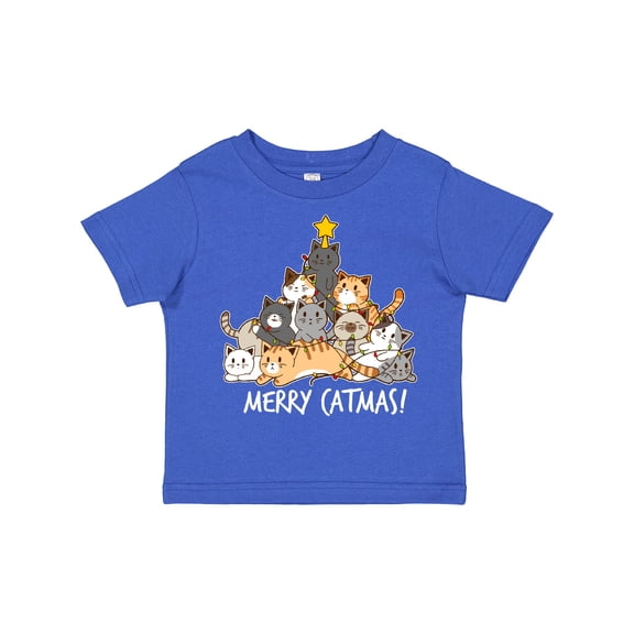 Inktastic Merry Catmas with Cat Tree and Yellow Star Boys or Girls Toddler T-Shirt