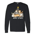 thumbnail image 1 of Inktastic Merry Catmas with Cat Tree and Yellow Star Long Sleeve T-Shirt, 1 of 5
