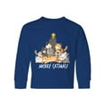 thumbnail image 1 of Inktastic Merry Catmas with Cat Tree and Yellow Star Long Sleeve Youth T-Shirt, 1 of 5