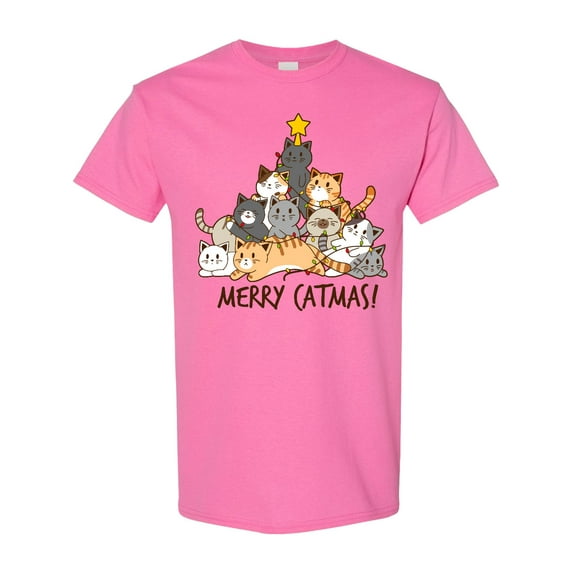 Inktastic Merry Catmas with Cat Tree and Yellow Star T-Shirt