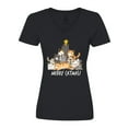 thumbnail image 1 of Inktastic Merry Catmas with Cat Tree and Yellow Star Women's V-Neck T-Shirt, 1 of 5