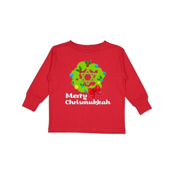 Inktastic Merry Chrismukkah Boys or Girls Long Sleeve Toddler T-Shirt