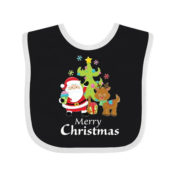 Inktastic Merry Christmas Boys or Girls Baby Bib