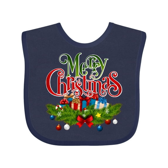 Inktastic Merry Christmas Boys or Girls Baby Bib