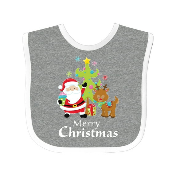 Inktastic Merry Christmas Boys or Girls Baby Bib