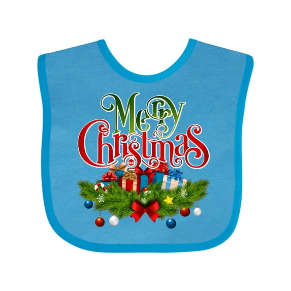 Inktastic Merry Christmas Boys or Girls Baby Bib