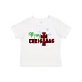 thumbnail image 1 of Inktastic Merry Christmas Buffalo Plaid Cross with Snowflakes Boys or Girls Toddler T-Shirt, 1 of 5