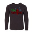 thumbnail image 1 of Inktastic Merry Christmas Buffalo Plaid Cross with Snowflakes Long Sleeve Youth T-Shirt, 1 of 5