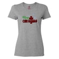 thumbnail image 1 of Inktastic Merry Christmas Buffalo Plaid Cross with Snowflakes Women's T-Shirt, 1 of 5